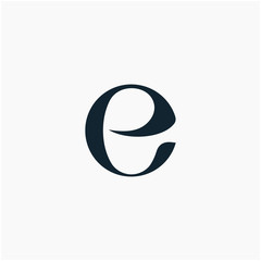 Fototapeta premium logo letter E or E O circle with ribbon swoosh wave. The logo can be used for business consulting and financial companies - vector
