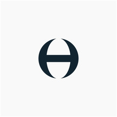 logo letter H or H O circle with ribbon swoosh wave. The logo can be used for business consulting and financial companies - vector