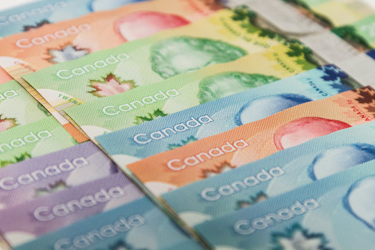 Canadian dollar banknotes or bills