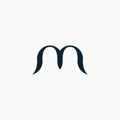 logo letter M with ribbon swoosh wave. The logo can be used for business consulting and financial companies - vector
