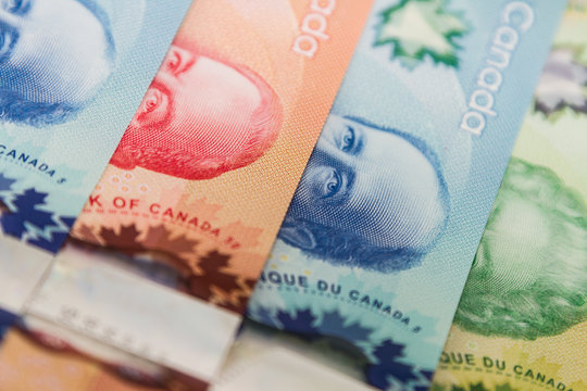 Canadian dollar banknotes or bills