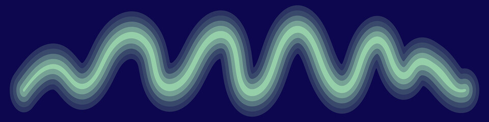 Dark abstract banner with blue curves. Vector illustration.