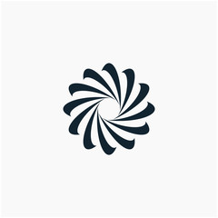 flower circle with ribbon swoosh wave. The logo can be used for business consulting and financial companies - vector