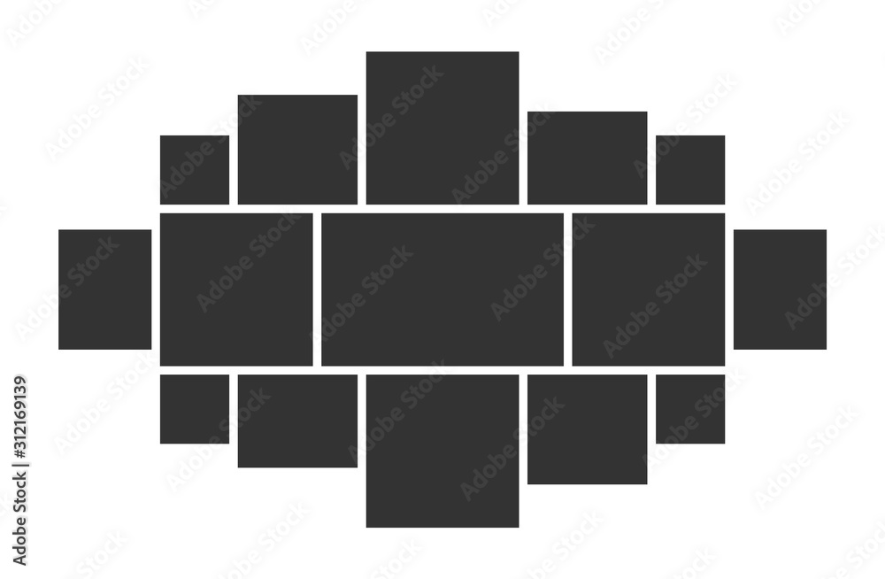 Aufkleber Template collage idea for wall photo gallery. Moodboard. Vector photo collage frames layout composition.