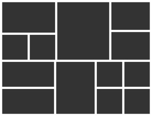 Vector collage template for photo. Empty frame layout for photo montage.