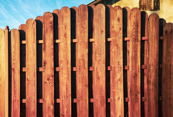 Wooden boards on the fence as a background