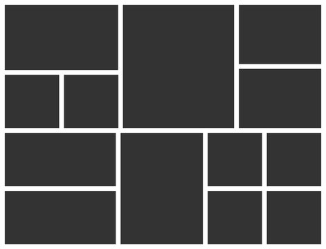 Vector collage template for photo. Empty frame layout for photo montage.