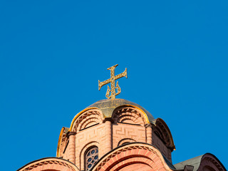 Cross on the dome of an Orthodox church in Kiev.