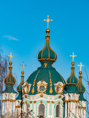 Cross on the dome of an Orthodox church in Kiev.