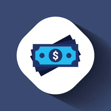 Dollar pack icon, on white background