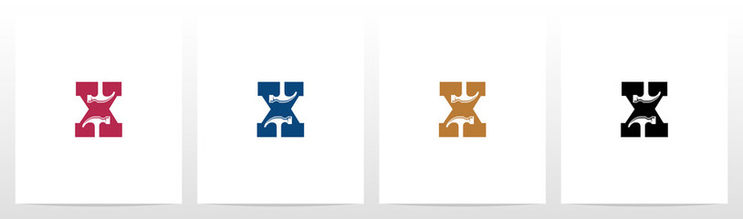 Hammer Tools On Letter Logo Design X  