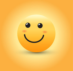 Smiling face emoji. Vector illustration.