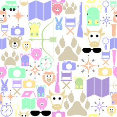 safari seamless pattern background icon.