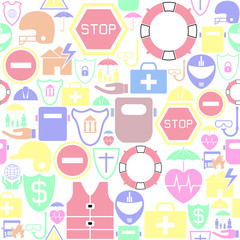 safety seamless pattern background icon.