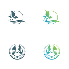 Fototapeta na wymiar Abstract leaf logo vector symbol. Foliate symbol design.