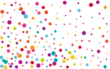 Rainbow FallingFestive Polka Illustration. Rainbow Independence Round Design. Top Texture. Festival Color Pattern.