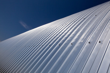 Fototapeta na wymiar Hangar covered with metal profile