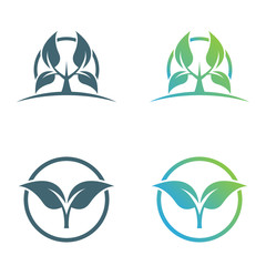 Abstract leaf logo vector symbol. Foliate symbol design.