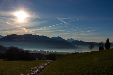 sunset in the mountains