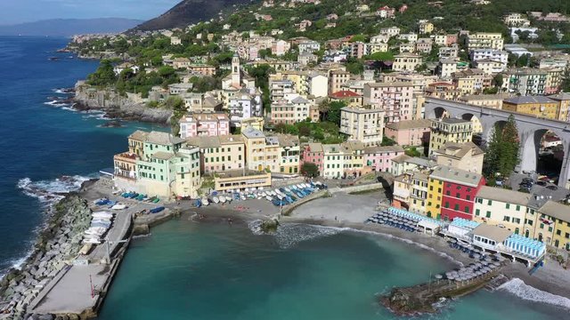 Bogliasco beach Aerial view Italy