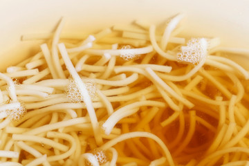 Broth soup with the noodle.