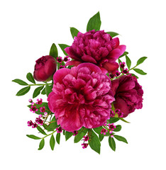 Bouquet of pink peonie flowers in a floral arrangement