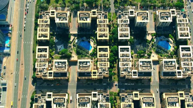 Aerial shot of luxury condominiums in Dubai, UAE