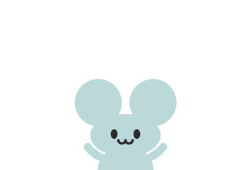 ネズミ・ねずみ年・干支イメージ素材：シンプルでかわいい笑顔のねずみ