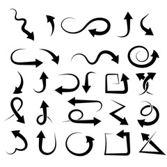 Black curled arrows set