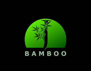 J Letter Green Bamboo Tree Logo Icon, perfect for Hotel, Restaurant, Tour and Travel.