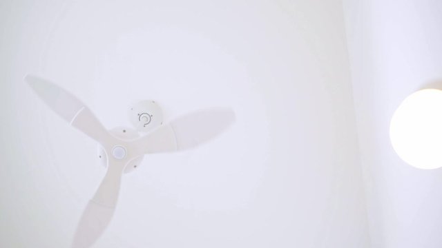 吹き抜けのある家 シーリングファンとスポットライト