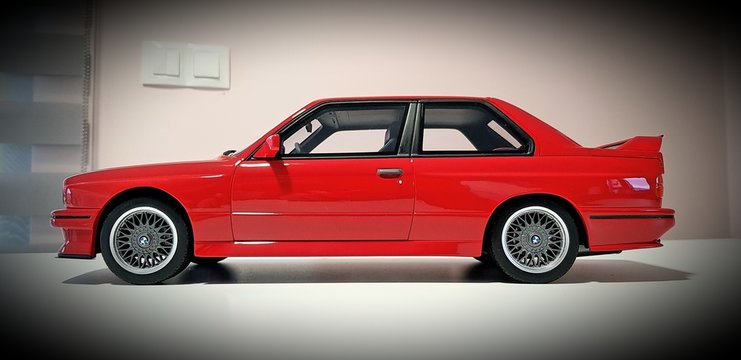 Anleo, Navia / Asturias: January 31, 2019: BMW M3 E30, 1/12 scale model of collector. Impressively realistic reproduction of the legendary original BMW.coche model at 1/12 scale collector