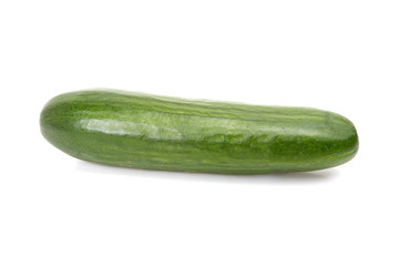 Lonely ripe green cucumber