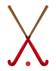 Field Hocky Sticks And Ball