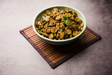 Tendli / Kundroo sabzi or Kovakkai Poriyal also known as ivy gourd, served in a bowl or karahi. selective focus
