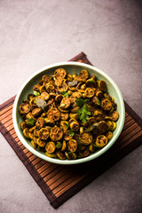 Tendli / Kundroo sabzi or Kovakkai Poriyal also known as ivy gourd, served in a bowl or karahi. selective focus