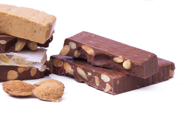 assortment of nougat, Christmas candy isolated