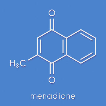Vitamin K3 or menadione molecule. Skeletal formula.
