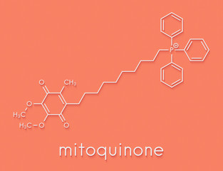 Fototapeta premium Mitoquinone or mitoQ molecule. Skeletal formula.