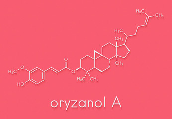 Cycloartenyl ferulate or oryzanol A molecule. Major component of gamma-oryzanol (rice bran oil). Skeletal formula.