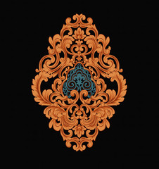 Exquisite baroque design, rococo design, suitable for textile clothing and wallpaper design