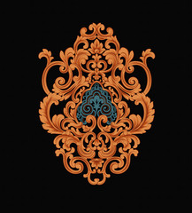 Exquisite baroque design, rococo design, suitable for textile clothing and wallpaper design