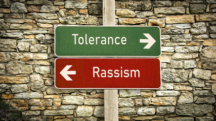 Street Sign Tolerance versus Rassism