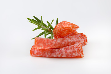 Thin salami slices
