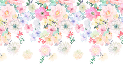 Fototapety  Watercolor flower, background pattern, wallpaper design