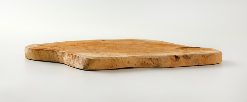 Wooden cutting board with natural edge