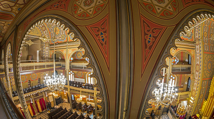 Fototapeta na wymiar Inside of the synagogue Choral Temple, Bucharest, Romania