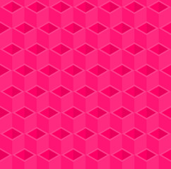 Fototapeta premium Pink 3d pipes vector background. Rhombus and triangle repeat pattern background.