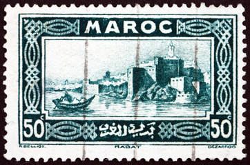 Postage stamp French Morocco 1933 Kasbah of the Oudayas, Rabat