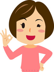 女性 OKサイン ベクター